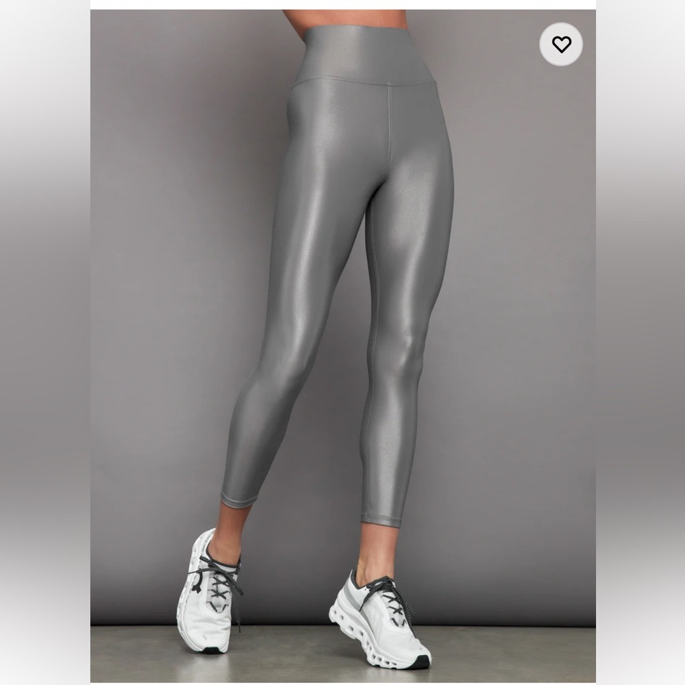 Carbon38 Metallic Carbon Gray High-Waist Leggings